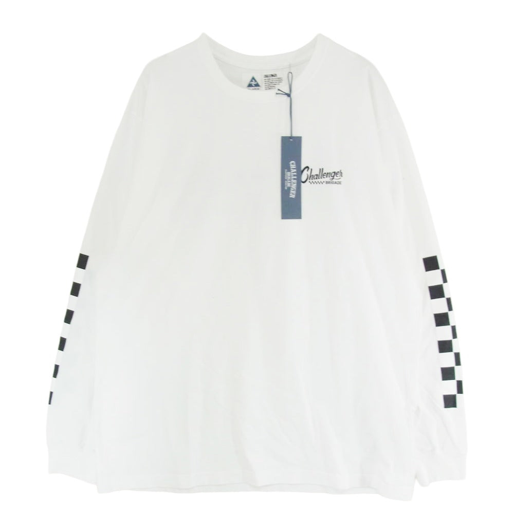 CHALLENGER チャレンジャー CLG-TS 025-015 L/S CHECKER TEE チェッカー ロングスリーブ 長袖 Tシャツ ホワイト系 XL【中古】