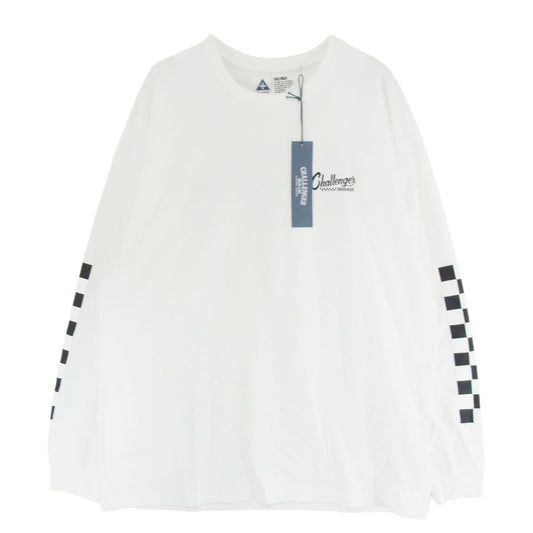 CHALLENGER チャレンジャー CLG-TS 025-015 L/S CHECKER TEE チェッカー ロングスリーブ 長袖 Tシャツ ホワイト系 XL【中古】