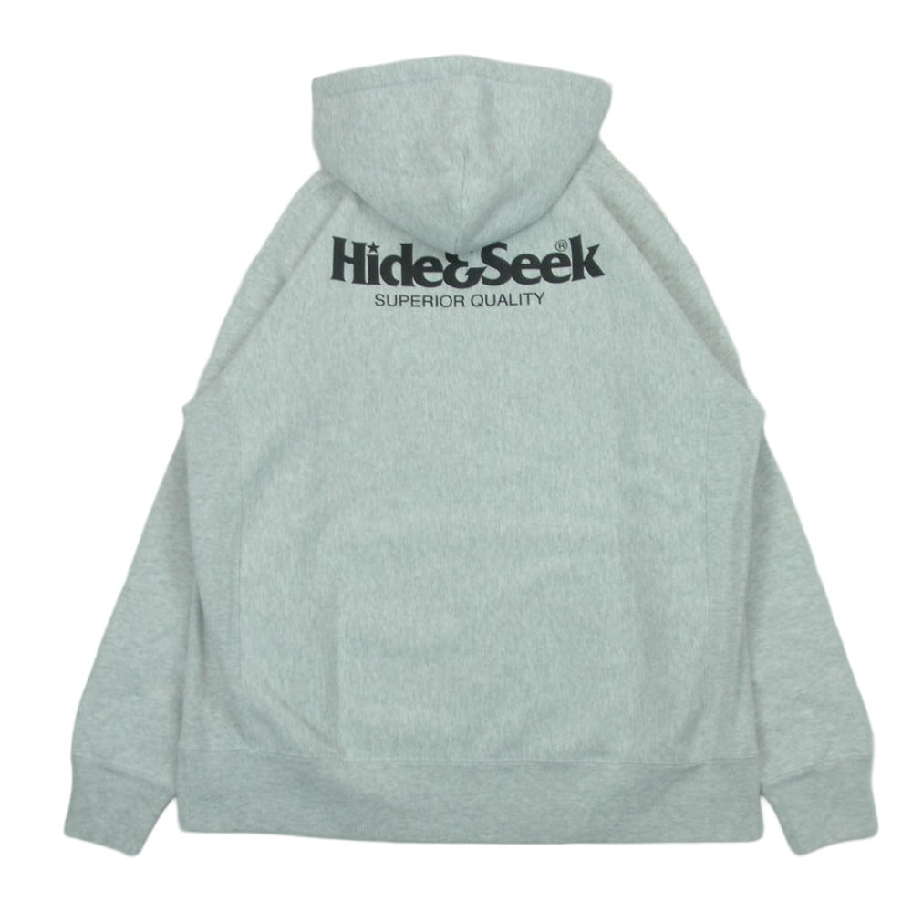 HideandSeek ハイドアンドシーク 24AW HC-090624 Logo Hooded Sweat Shirt ロゴ フーデッド スウェットシャツ パーカー フーディー ライトグレー系 L【新古品】【未使用】【中古】