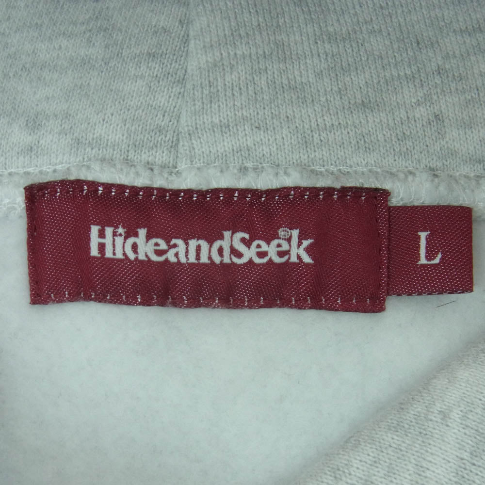 HideandSeek ハイドアンドシーク 24AW HC-090624 Logo Hooded Sweat Shirt ロゴ フーデッド スウェットシャツ パーカー フーディー ライトグレー系 L【新古品】【未使用】【中古】