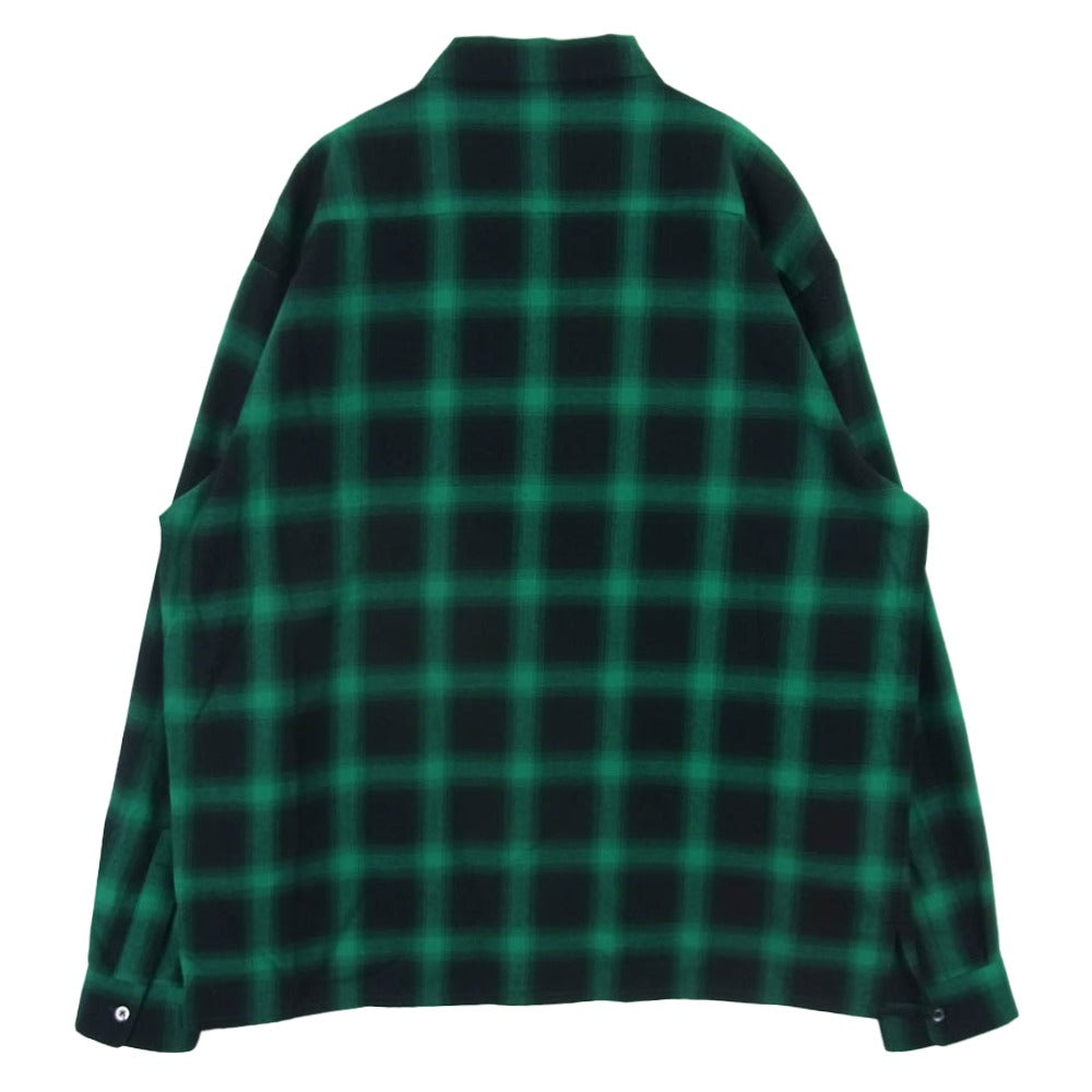 HideandSeek ハイドアンドシーク 23AW HS-080223 OMBRE CHECK SHIRT オンブレ チェック ロングスリーブ 長袖 シャツ グリーン系 ブラック系 L【新古品】【未使用】【中古】