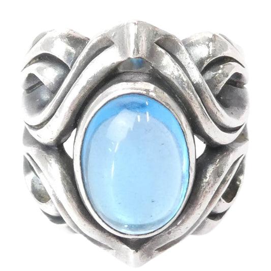 M'S COLLECTION エムズコレクション ブルートパーズ リング シルバー系 ライトブルー系 18号【中古】