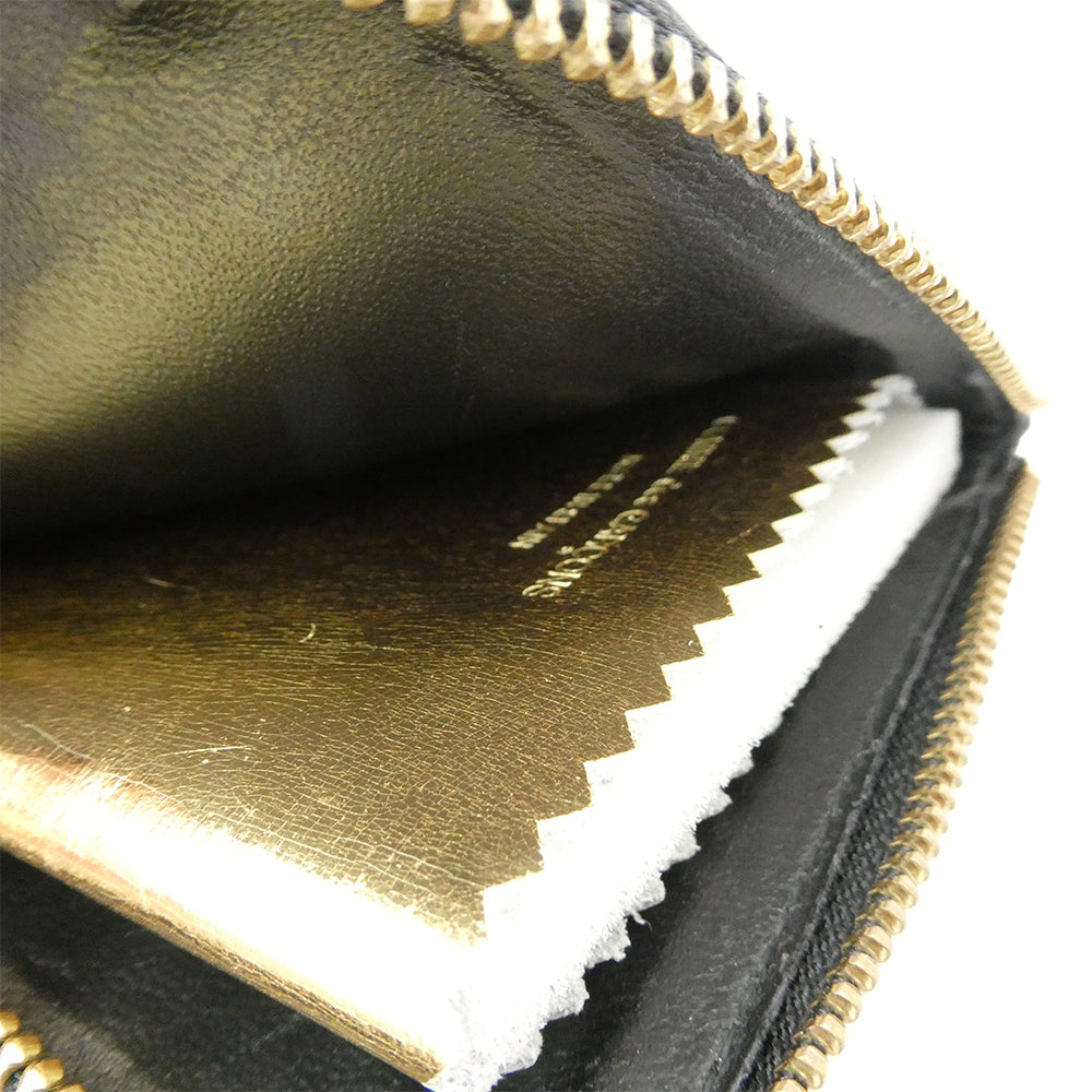 COMME des GARCONS コムデギャルソン SA3100MI CDG WALLET Mirror Inside ミラーインサイド L字ファスナー コンパクトウォレット 財布 ブラック系 ゴールド系【中古】