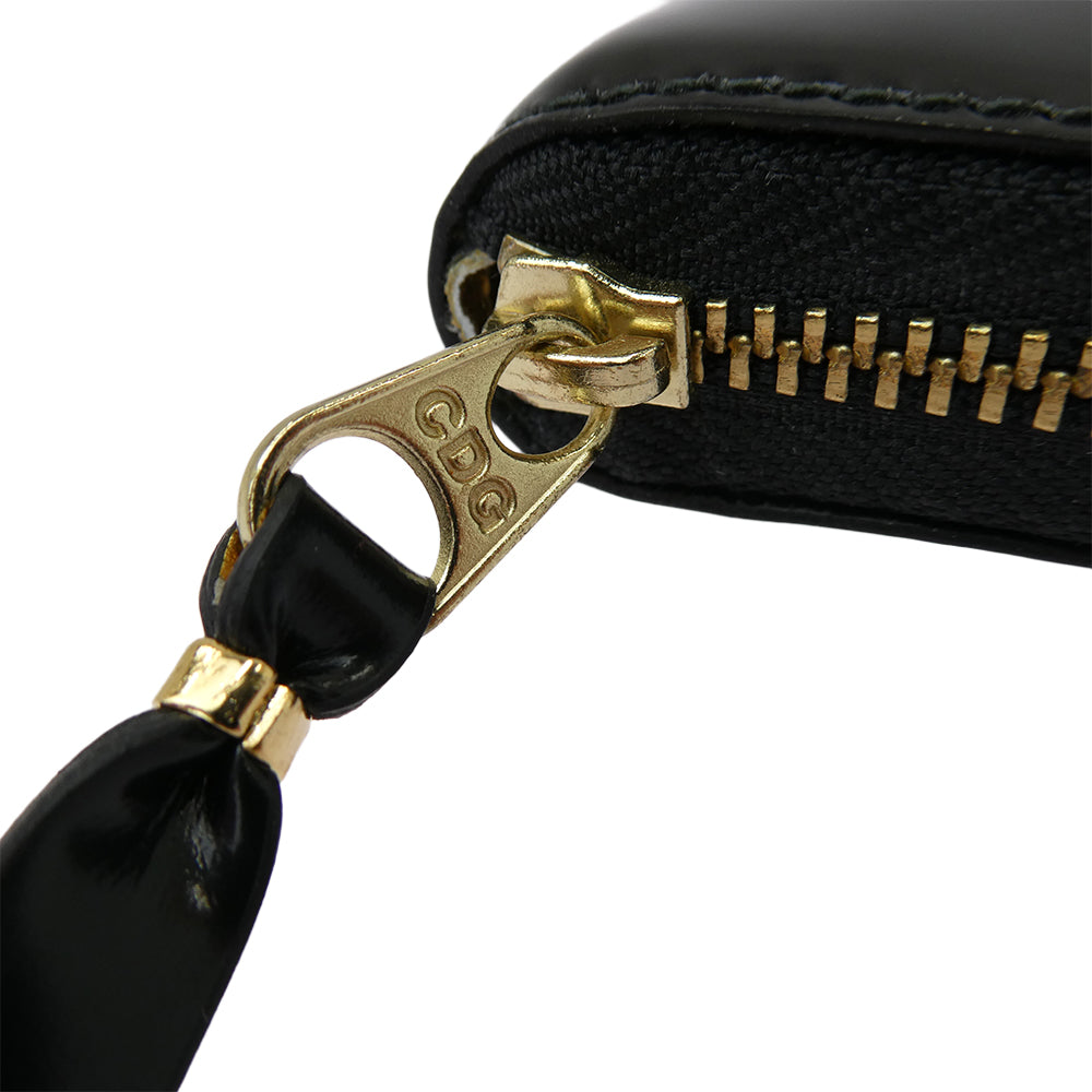 COMME des GARCONS コムデギャルソン SA7100MI MIRROR INSIDE ZIP WALLET GOLD ミラーインサイド ファスナー コンパクトウォレット 財布 ブラック系 ゴールド系【極上美品】【中古】