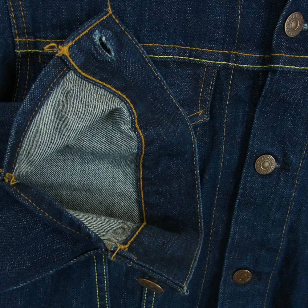 Levi's リーバイス 70505-0217 VINTAGE ヴィンテージ 90s 00s バレンシア工場製 BIGE ビックＥボタン裏刻印555 濃紺 デニム ジャケット インディゴブルー系 40【美品】【中古】