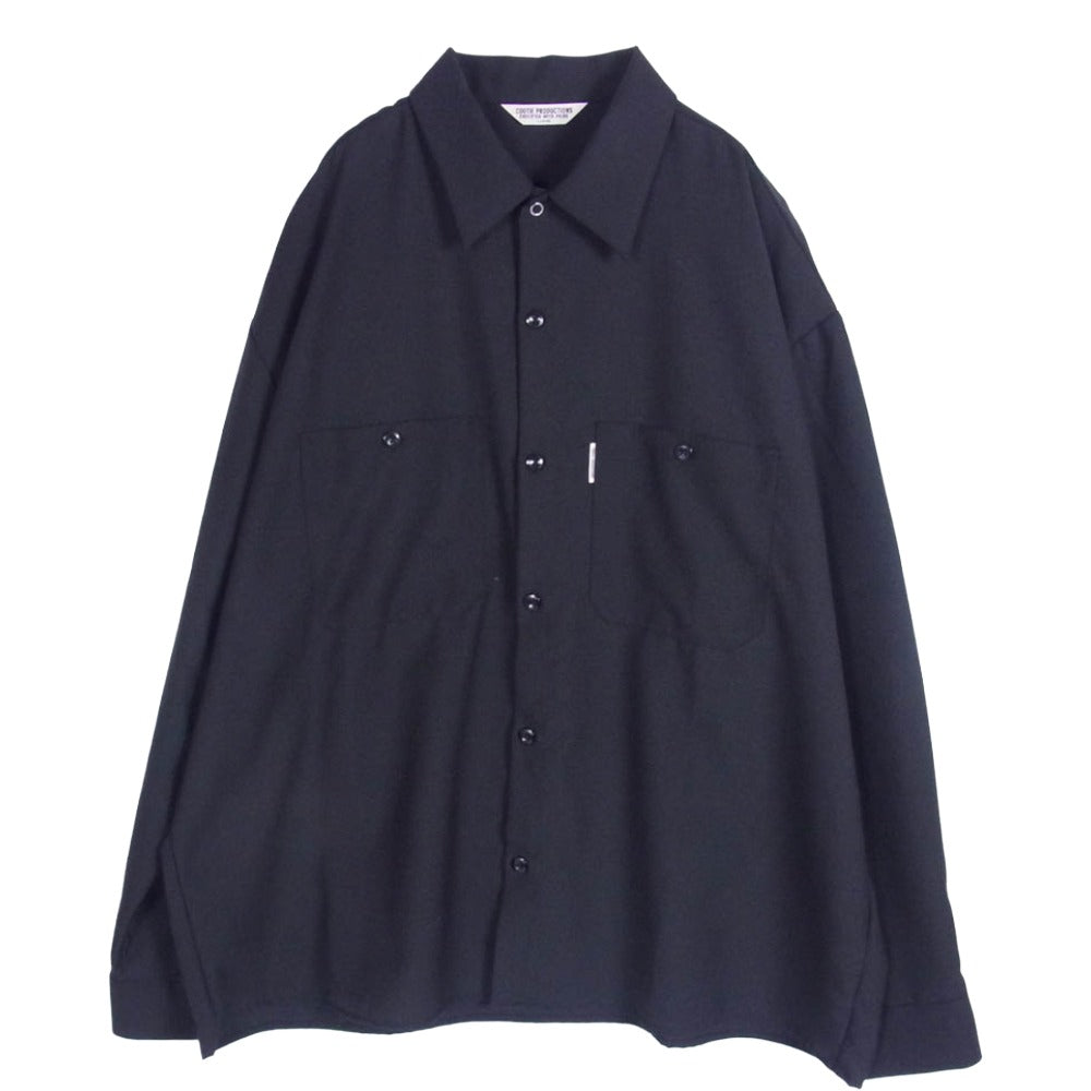 COOTIE クーティー T/W WORK L/S SHIRT ポリエステル ウール ワーク シャツ ブラック系 L【中古】