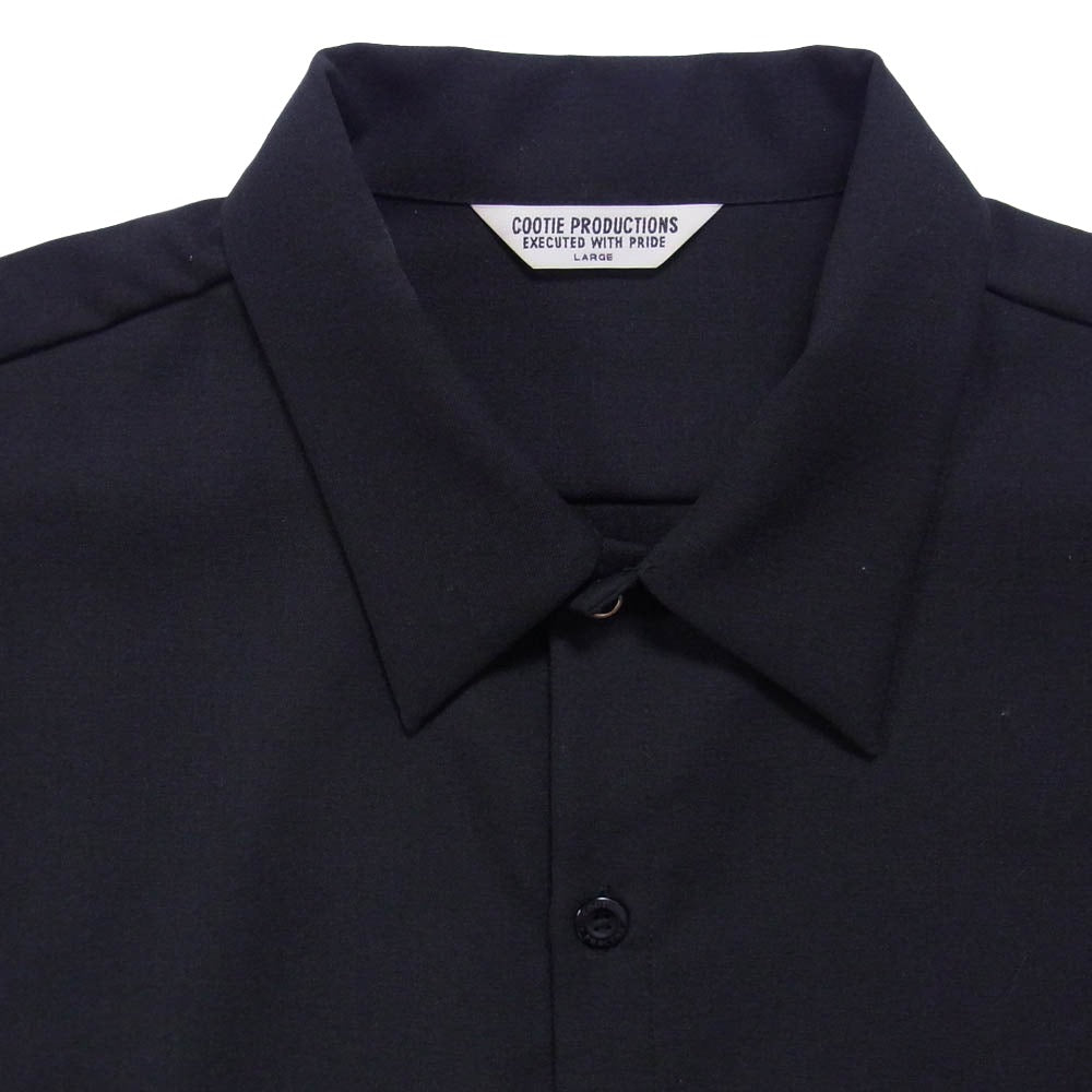 COOTIE クーティー T/W WORK L/S SHIRT ポリエステル ウール ワーク シャツ ブラック系 L【中古】