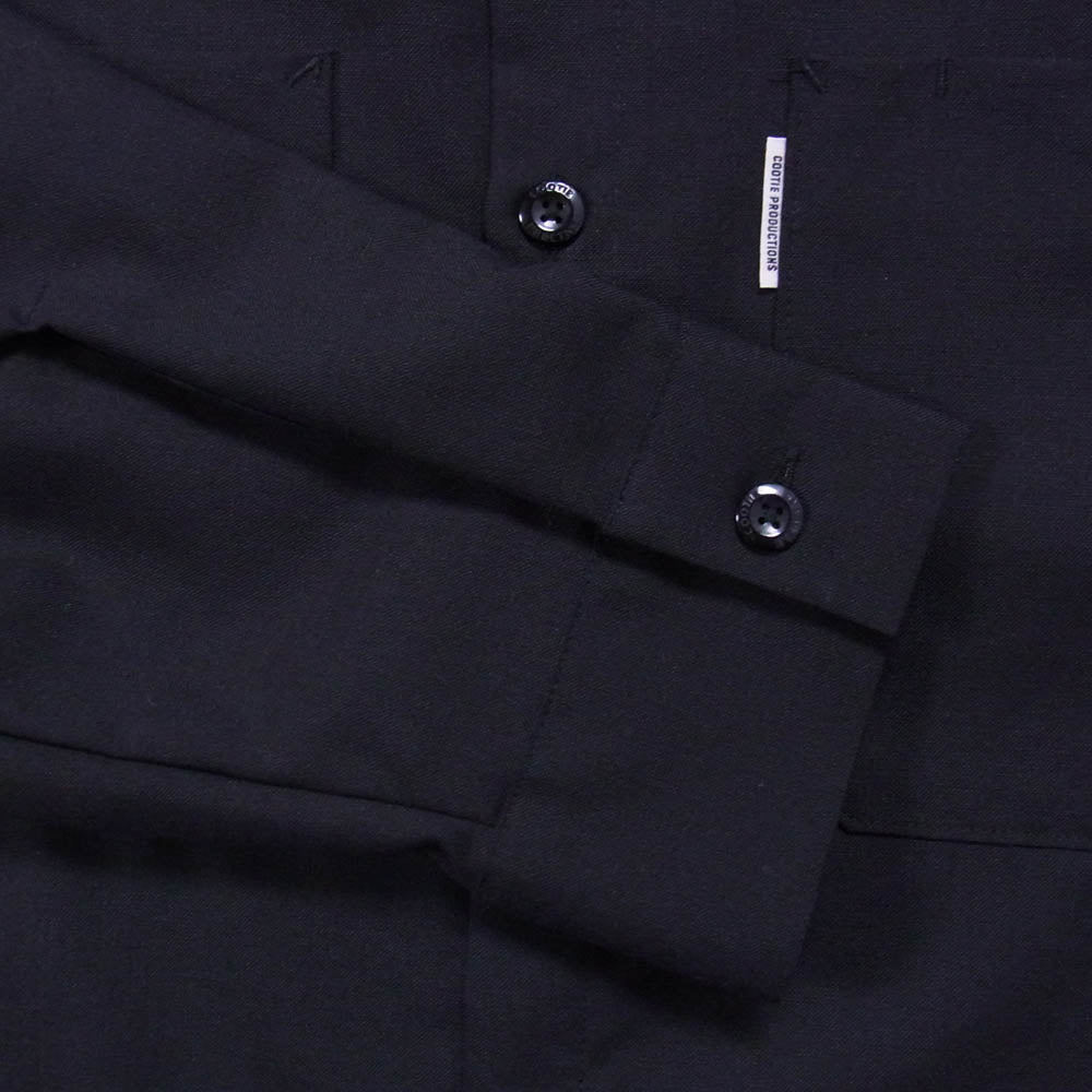 COOTIE クーティー T/W WORK L/S SHIRT ポリエステル ウール ワーク シャツ ブラック系 L【中古】