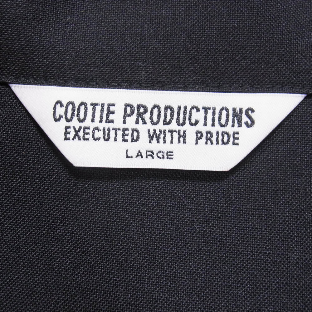 COOTIE クーティー T/W WORK L/S SHIRT ポリエステル ウール ワーク シャツ ブラック系 L【中古】