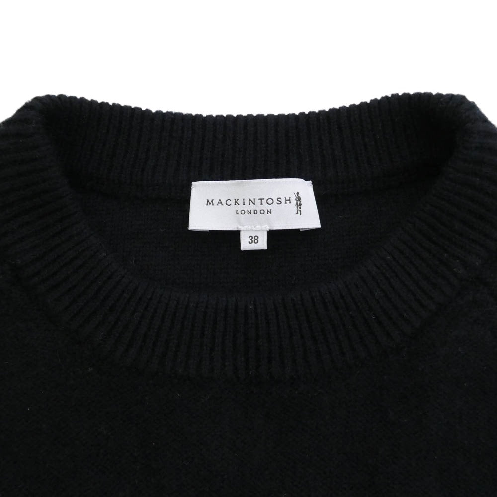 Mackintosh マッキントッシュ G5N30-215-09 LONDON ロンドン カシミヤ混 ラムズウール クルーネック ニット セーター ブラック系 38【中古】