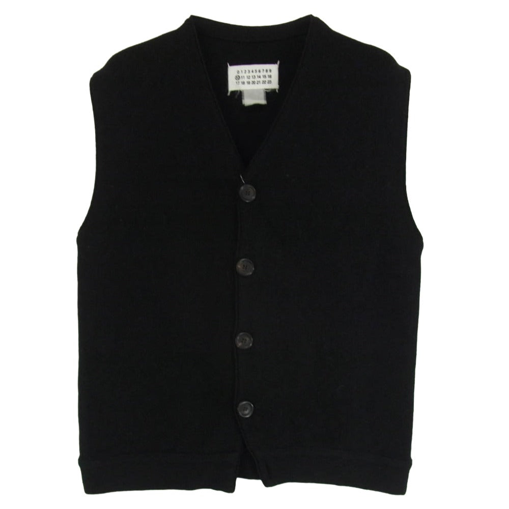 MAISON MARGIELA メゾンマルジェラ 10ライン 四つタグ ニット ベスト ジレ カーディガン ブラック系 サイズ表記無【中古】