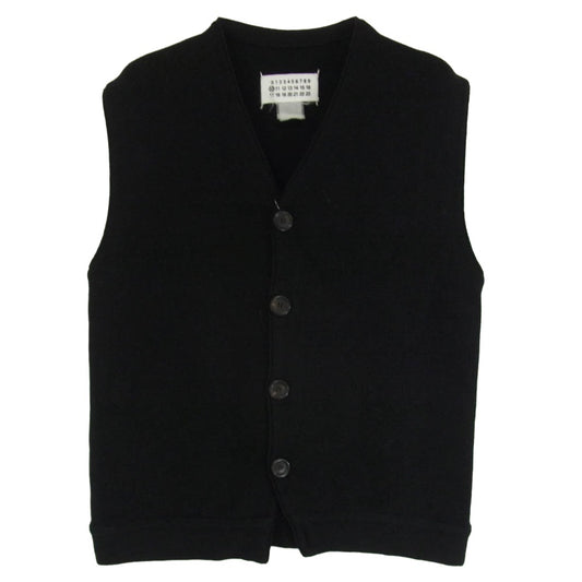 MAISON MARGIELA メゾンマルジェラ 10ライン 四つタグ ニット ベスト ジレ カーディガン ブラック系 サイズ表記無【中古】