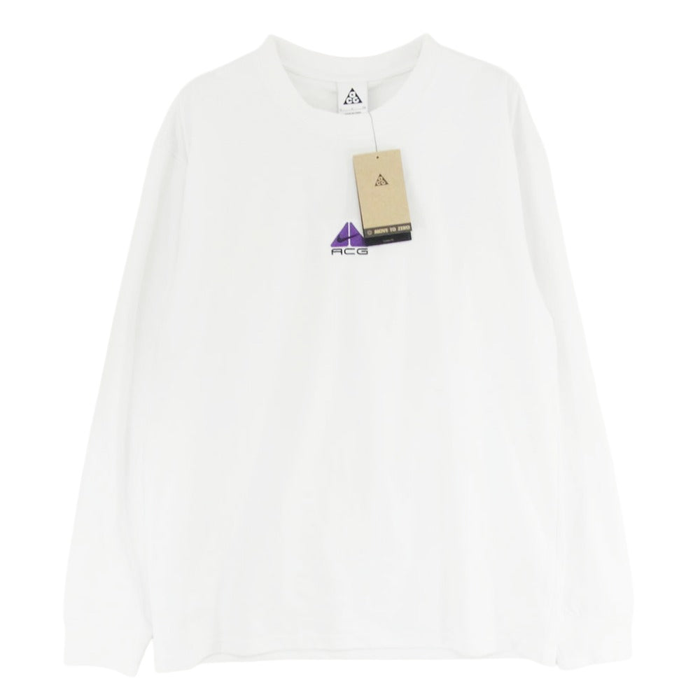 NIKE ナイキ DR7754-122 ACG LS LBR TEE LUNGS SUMMIT ロングスリーブ ロゴ刺繍 クルーネック 長袖 Tシャツ ホワイト系 S【極上美品】【中古】