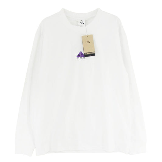 NIKE ナイキ DR7754-122 ACG LS LBR TEE LUNGS SUMMIT ロングスリーブ ロゴ刺繍 クルーネック 長袖 Tシャツ ホワイト系 S【極上美品】【中古】