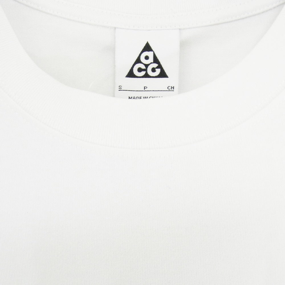 NIKE ナイキ DR7754-122 ACG LS LBR TEE LUNGS SUMMIT ロングスリーブ ロゴ刺繍 クルーネック 長袖 Tシャツ ホワイト系 S【極上美品】【中古】