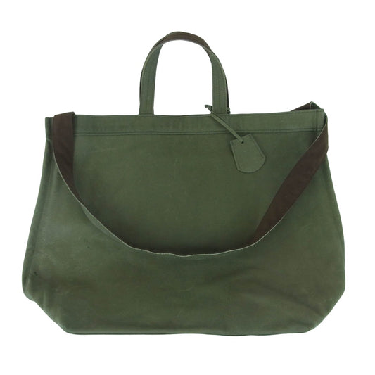 レン トウキョウジャパン ピッグ レザー 2way ショルダー トート バッグ カーキ系【中古】