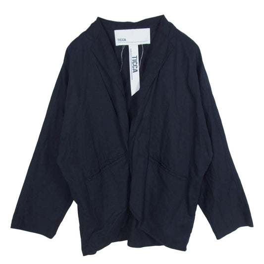 ティッカ 24SS TBDS-023 COTTON LINEN SHIRT JACKET コットン リネン シャツ ジャケット ブラック系 F【中古】