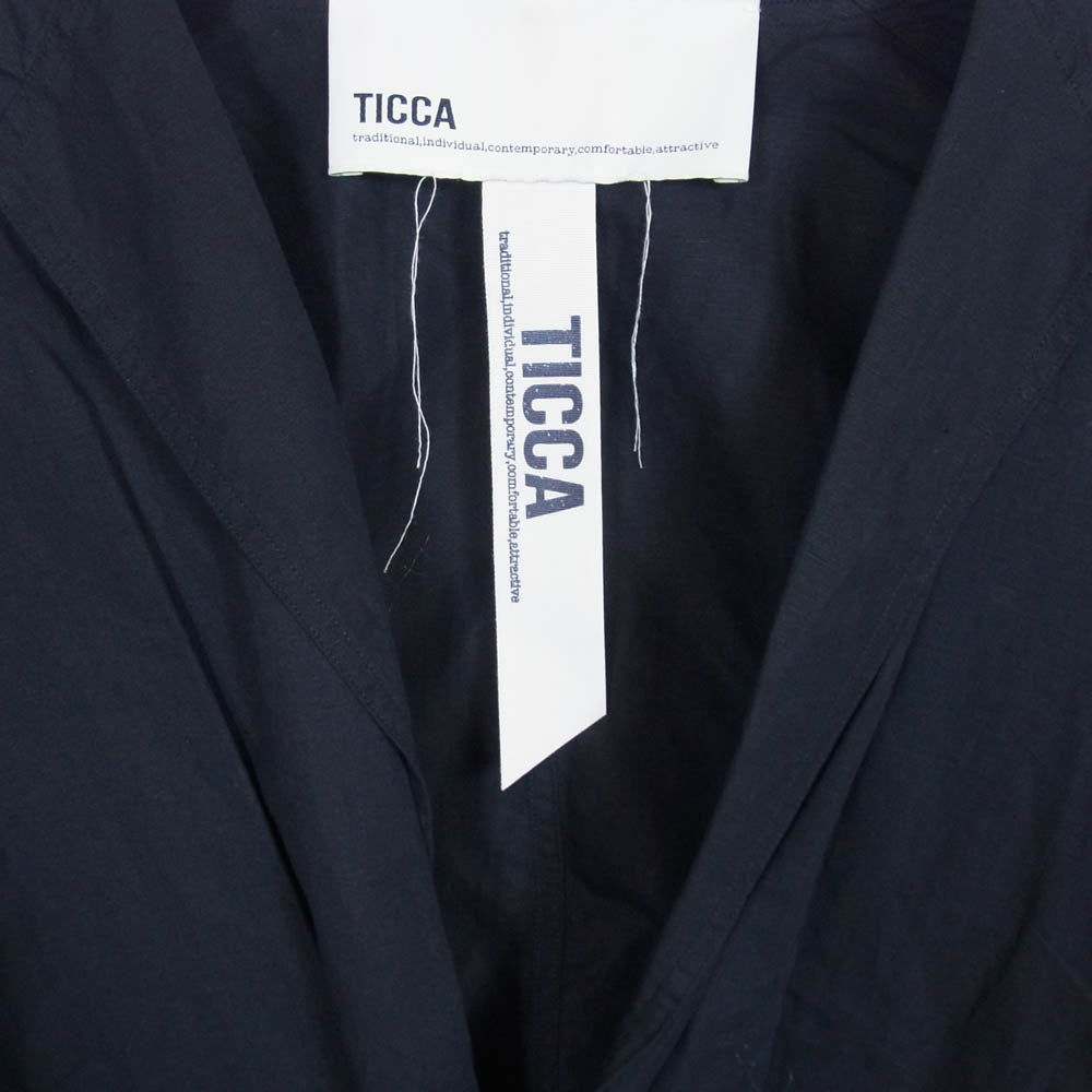 ティッカ 24SS TBDS-023 COTTON LINEN SHIRT JACKET コットン リネン シャツ ジャケット ブラック系 F【中古】