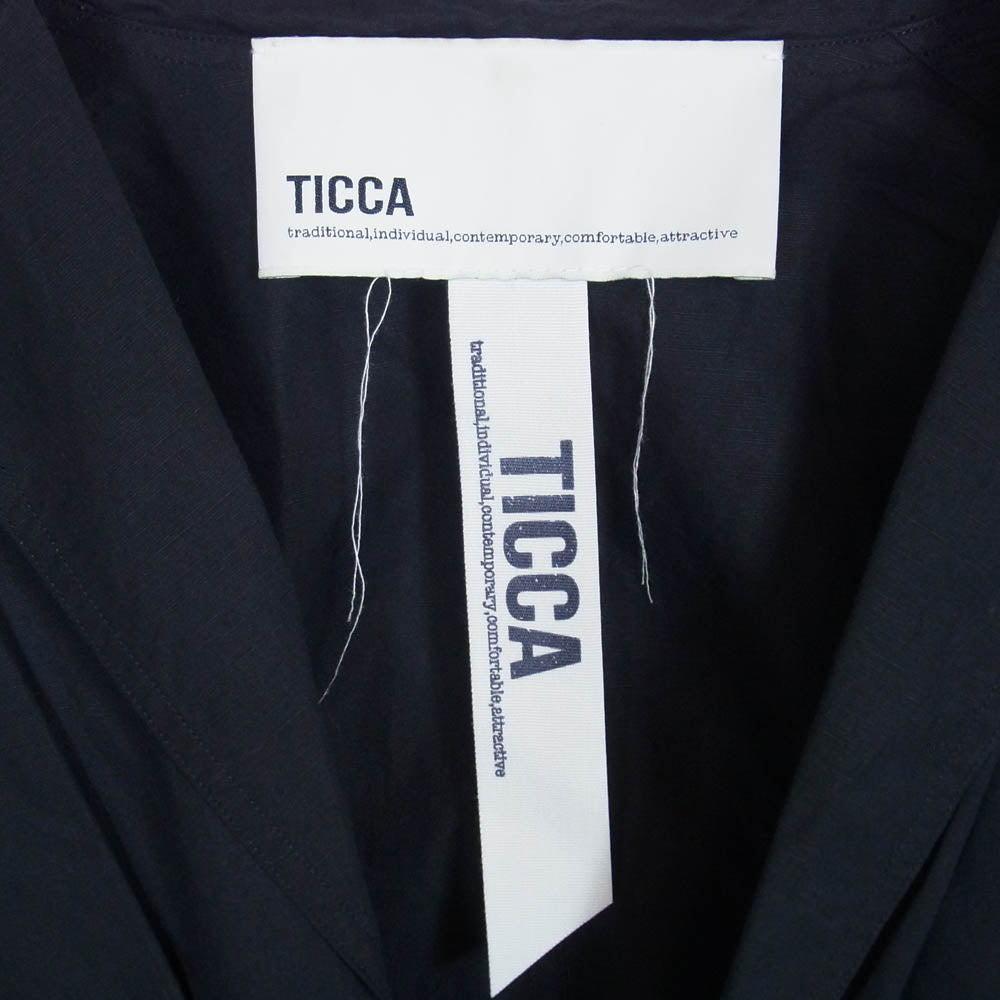 ティッカ 24SS TBDS-023 COTTON LINEN SHIRT JACKET コットン リネン シャツ ジャケット ブラック系 F【中古】