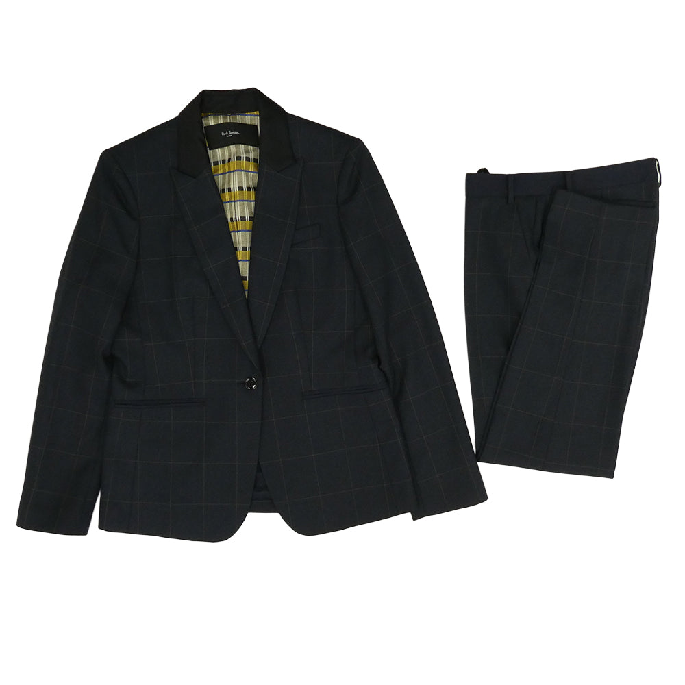 Paul Smith ポール・スミス ウール チェック セットアップ スーツ ネイビー系 42【美品】【中古】