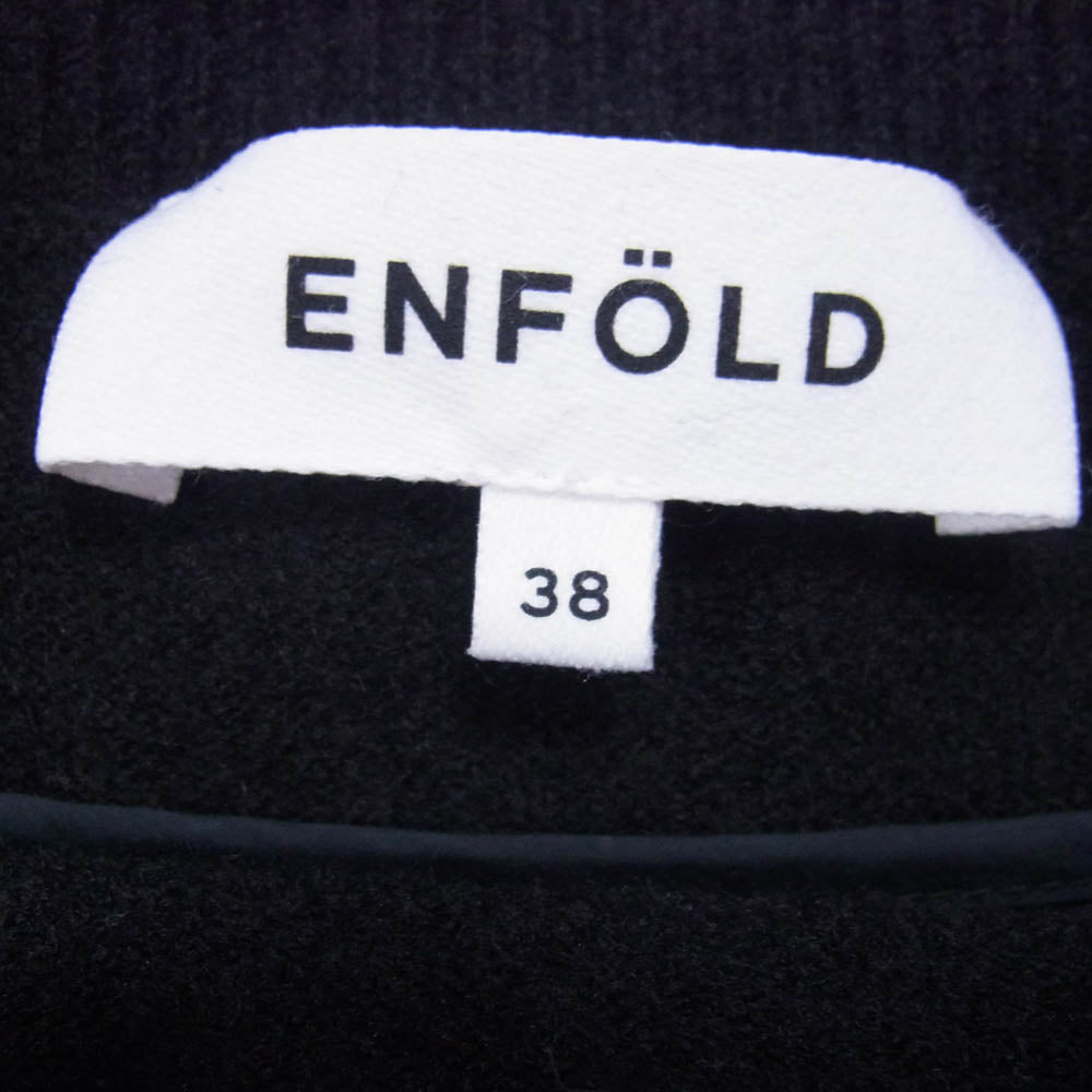 ENFOLD エンフォルド 21AW 300EA370-1870 コンビネーション レイヤード ニット キルティング ナイロン切替 ブラック系 38【中古】