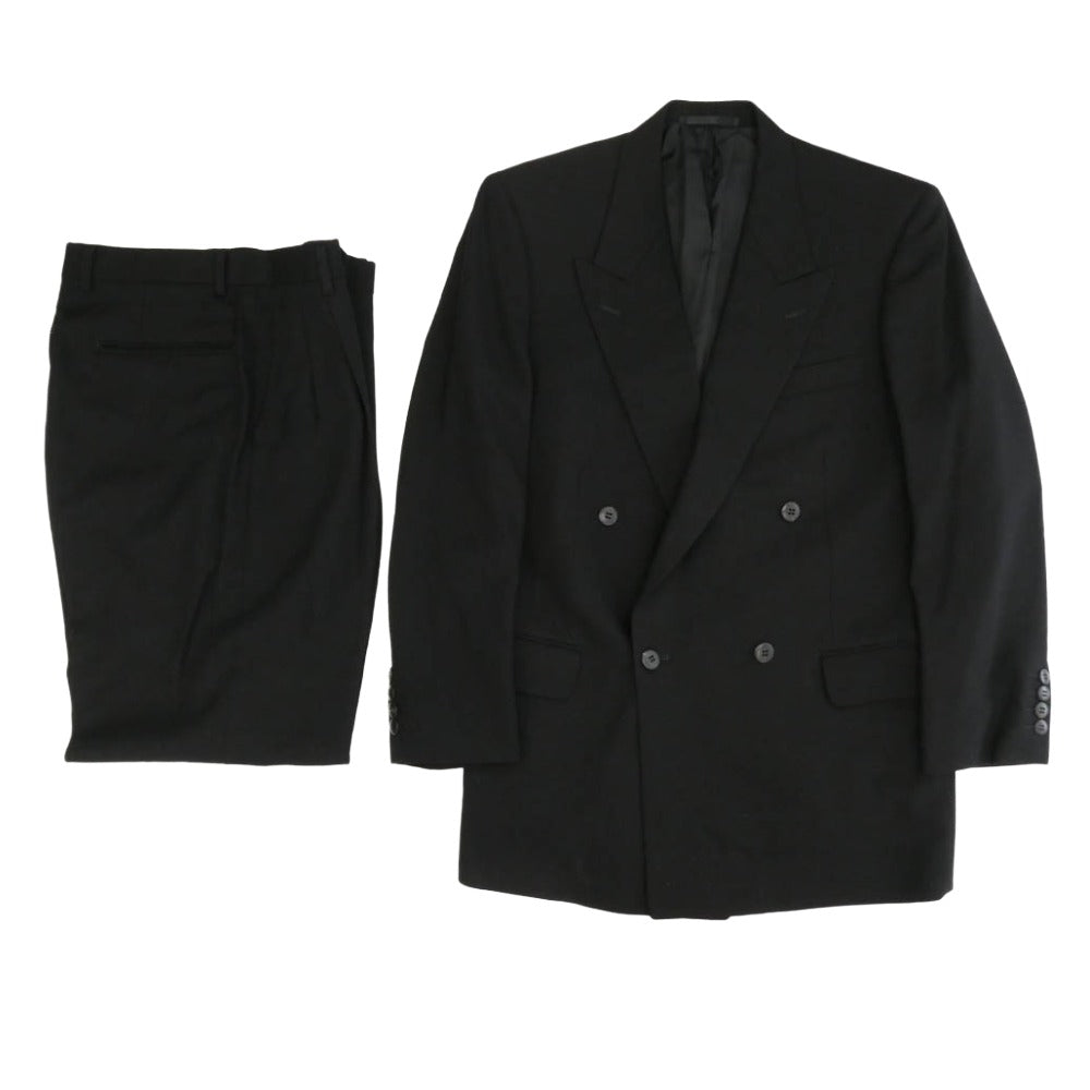 Christian Dior クリスチャンディオール CD6441 CD6791 MONSIEUR ムッシュ ウール ダブルブレスト ジャケット 2タック スラックスパンツ セットアップ ブラック系 A5/92-79-170【中古】