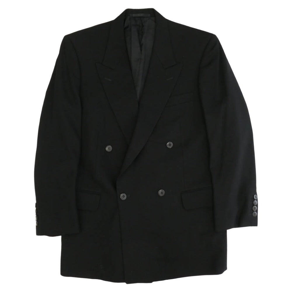 Christian Dior クリスチャンディオール CD6441 CD6791 MONSIEUR ムッシュ ウール ダブルブレスト ジャケット 2タック スラックスパンツ セットアップ ブラック系 A5/92-79-170【中古】