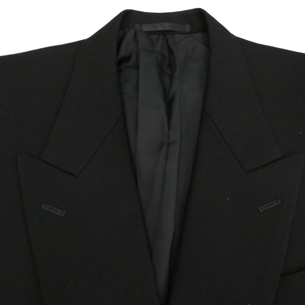 Christian Dior クリスチャンディオール CD6441 CD6791 MONSIEUR ムッシュ ウール ダブルブレスト ジャケット 2タック スラックスパンツ セットアップ ブラック系 A5/92-79-170【中古】