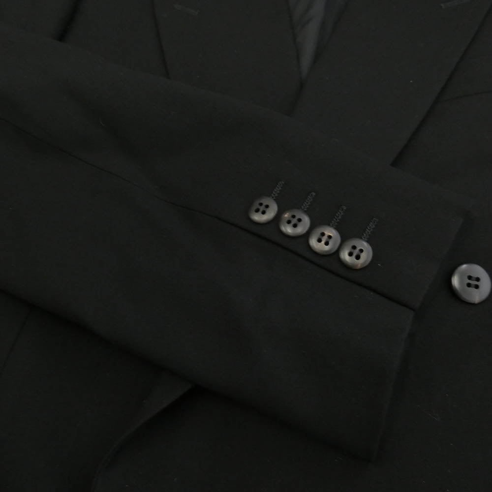 Christian Dior クリスチャンディオール CD6441 CD6791 MONSIEUR ムッシュ ウール ダブルブレスト ジャケット 2タック スラックスパンツ セットアップ ブラック系 A5/92-79-170【中古】