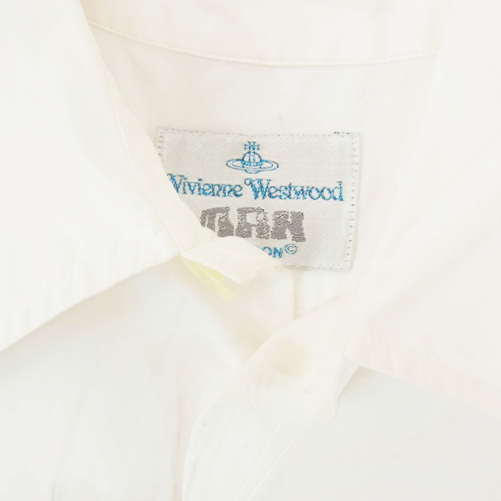 Vivienne WestwoodMAN ヴィヴィアンウエストウッドマン オーブ刺繍 Aライン シルエット 長袖 シャツ ホワイト系 2【中古】