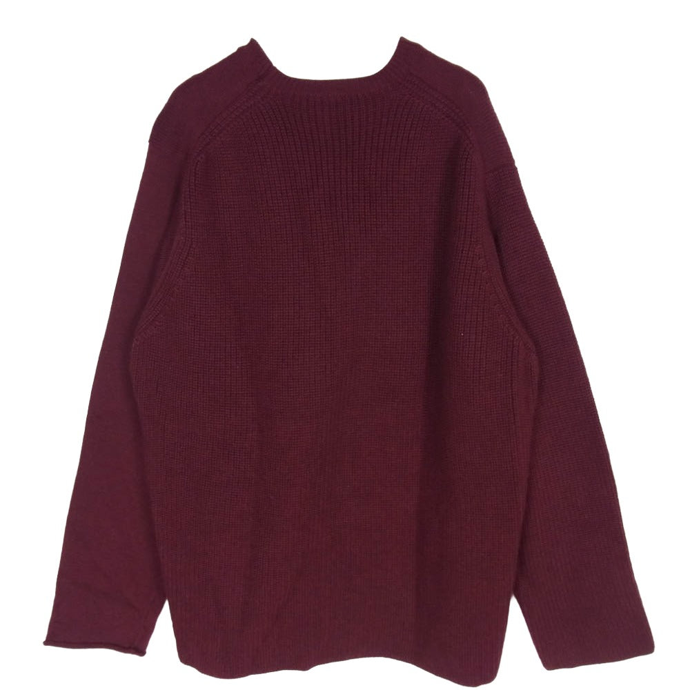 COMME des GARCONS コムデギャルソン D-TK9210 90s Archive フランス製 COMME DES GARCONS SHIRT アーカイブ 2パターン編み コンビ ニット エンジ系 M【中古】