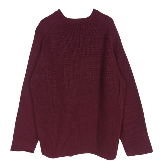 COMME des GARCONS コムデギャルソン D-TK9210 90s Archive フランス製 COMME DES GARCONS SHIRT アーカイブ 2パターン編み コンビ ニット エンジ系 M【中古】