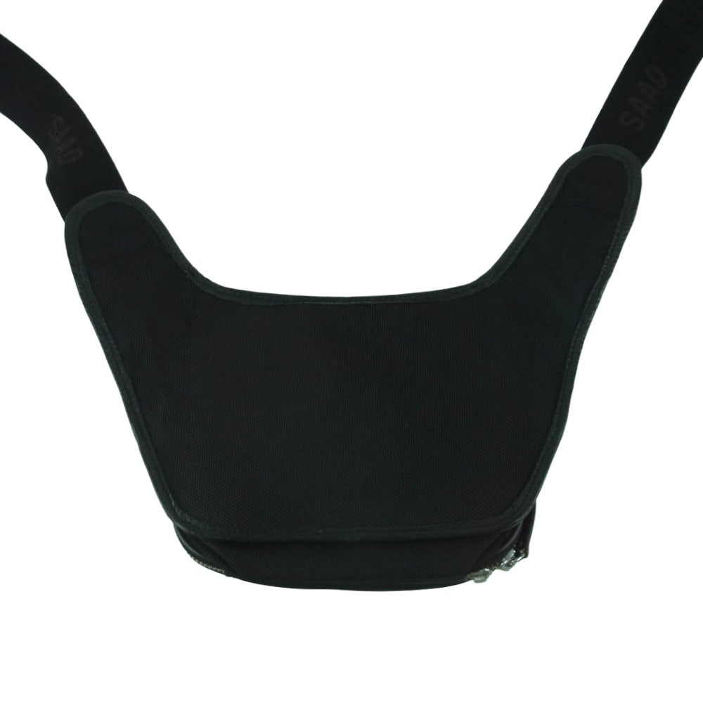 SAAD サード ロゴ刻印 レザーパッチ ウエスト バッグ ブラック系【中古】