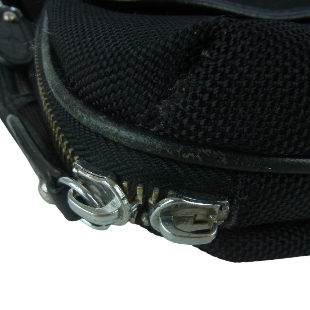 SAAD サード ロゴ刻印 レザーパッチ ウエスト バッグ ブラック系【中古】