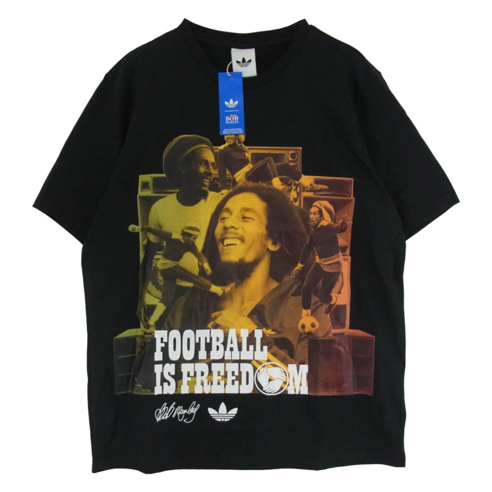 adidas アディダス KD2417 x BOB MARLEY ボブ マーリー プリント 半袖 Tシャツ ブラック系 2XL【極上美品】【中古】