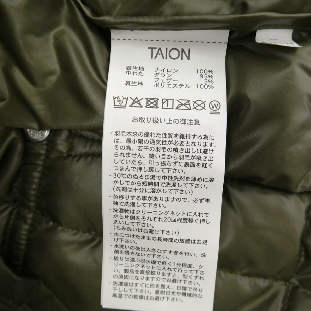 タイオン NA2504 Cordura Work Crew Neck Down Jacket コーデュラ ワーク クルーネック ダウン ジャケット カーキ系 S 3XL【中古】
