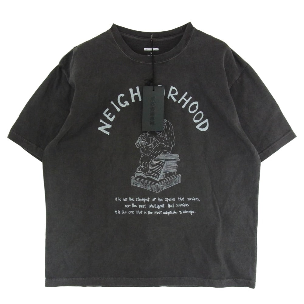 NEIGHBORHOOD ネイバーフッド 26SS 261PCNH-ST11 NH . TEE SS-11 インセンスチャンバー プリント 半袖 Tシャツ ブラック系 L【極上美品】【中古】