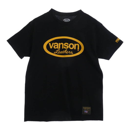 VANSON バンソン T-SHIRT S/S ロゴプリント 半袖 Tシャツ ブラック系 L【極上美品】【中古】