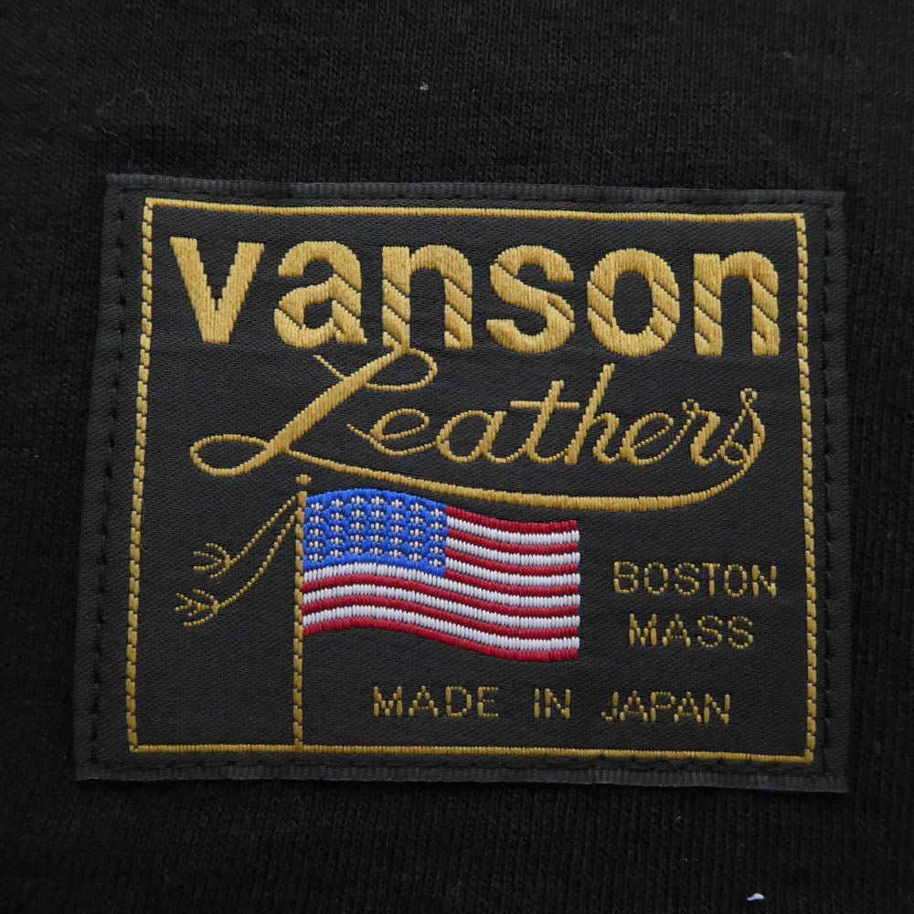 VANSON バンソン T-SHIRT S/S ロゴプリント 半袖 Tシャツ ブラック系 L【極上美品】【中古】