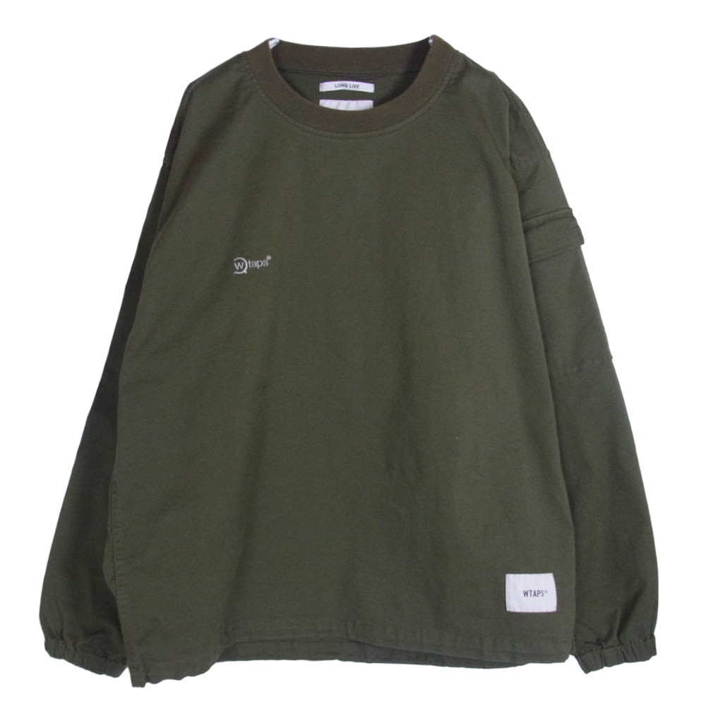 WTAPS ダブルタップス 21AW 212BRDT-SHM05 COTTON TWILL SMOCK LS コットンツイル プルオーバー クルーネック 長袖 スモック カーキ カーキ系 X03【中古】