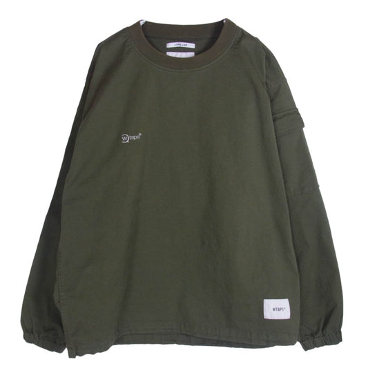 WTAPS ダブルタップス 21AW 212BRDT-SHM05 COTTON TWILL SMOCK LS コットンツイル プルオーバー クルーネック 長袖 スモック カーキ カーキ系 X03【中古】