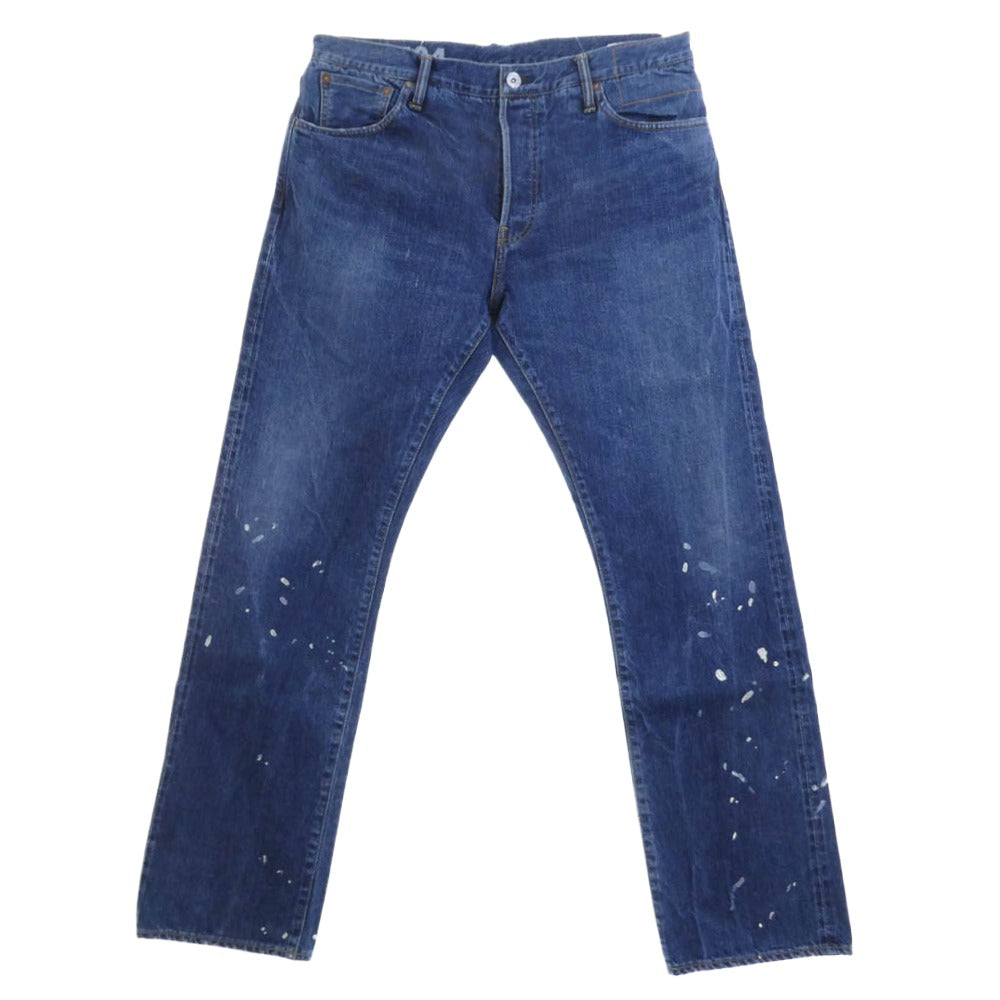 VISVIM ビズビム 24AW 0124205005012 0124205005012 SOCIAL SCULPTURE 11 DRY-24 ペンキ ウォッシュ ダメージ 加工 ボタンフライ ジーンズ デニム パンツ インディゴブルー系 3【極上美品】【中古】