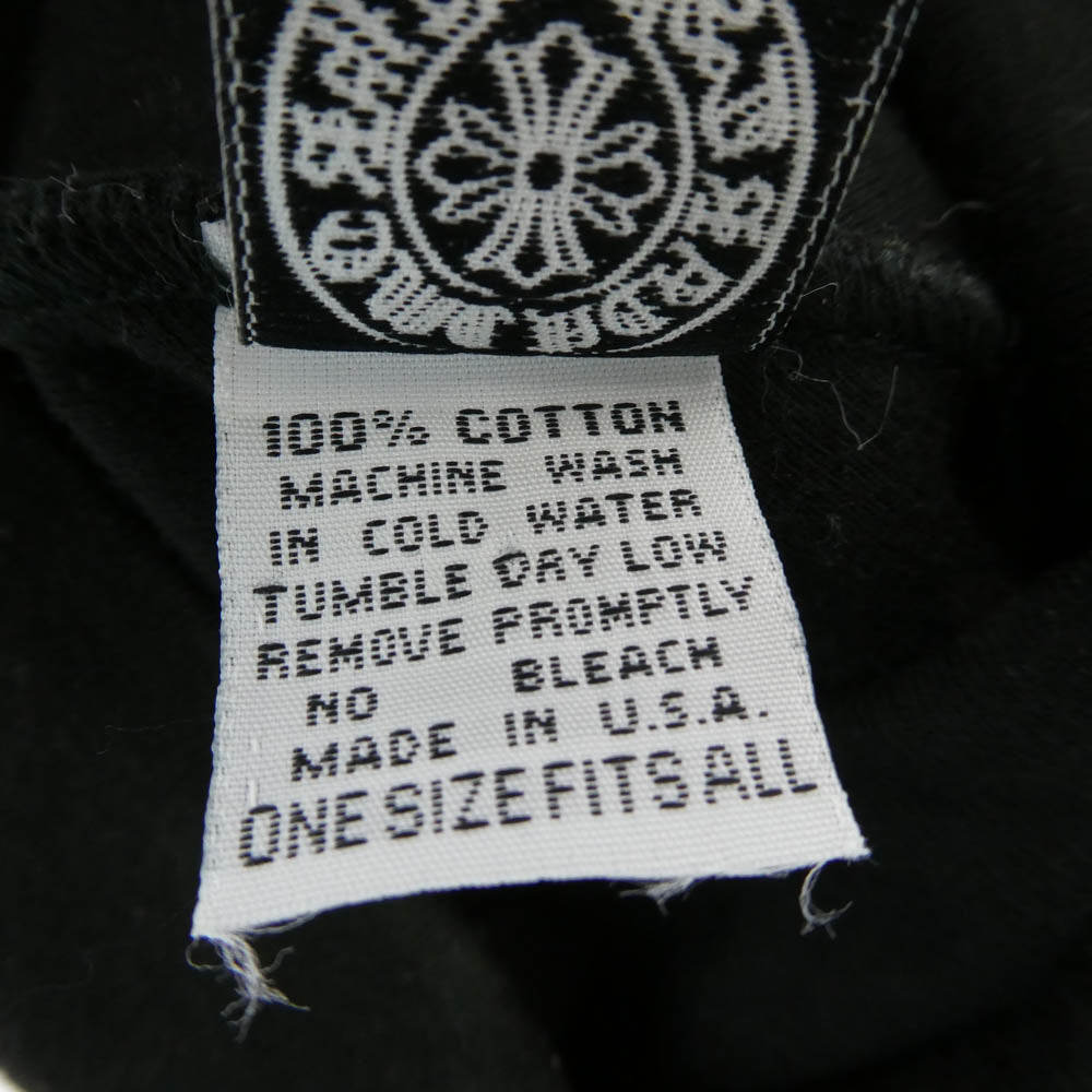 CHROME HEARTS クロムハーツ（原本無） OLD CRS オールド CHクロス 刺繍 ビーニー コットン ニットキャップ 帽子 ブラック系 ONE SIZE【中古】