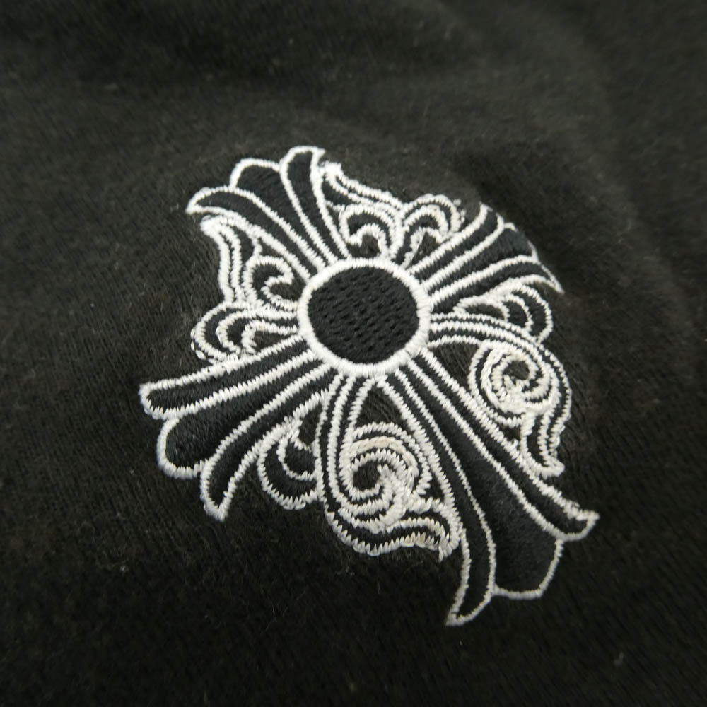 CHROME HEARTS クロムハーツ（原本無） OLD CRS オールド CHクロス 刺繍 ビーニー コットン ニットキャップ 帽子 ブラック系 ONE SIZE【中古】