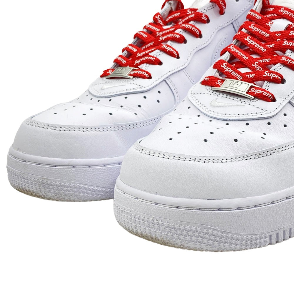 Supreme シュプリーム CU9225-100 × NIKE SUPREME AIR FORCE 1 LOW ナイキ シュプリーム エアフォース ローカットスニーカー ホワイト ホワイト系 29cm【中古】