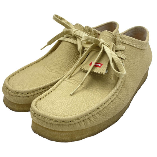 Supreme シュプリーム 25SS × Clarks Reflective Wallabee クラークス リフレクティブ ワラビー レザー モカシン クレープソール シューズ ベージュ系 27.5cm【中古】