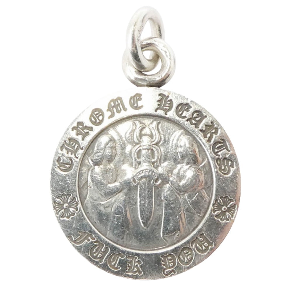 CHROME HEARTS クロムハーツ（原本無） ANGL MDL V1 FUCK YOU エンジェルメダル ファックユー チャーム V1 ペンダントトップ シルバー系【中古】
