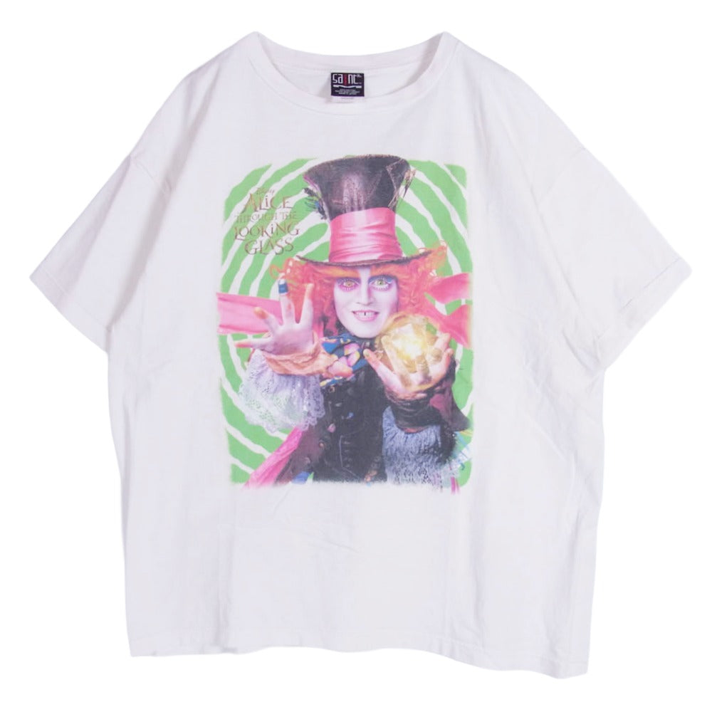 SAINT MICHAEL セントマイケル 23AW SM-A23-0000-C25 DSNY_SS TEE MAD HATTER アリスインワンダーランド マッドハッター プリント 半袖 Tシャツ ホワイト系 XXL【中古】