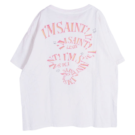 SAINT MICHAEL セントマイケル 23AW SM-A23-0000-C25 DSNY_SS TEE MAD HATTER アリスインワンダーランド マッドハッター プリント 半袖 Tシャツ ホワイト系 XXL【中古】
