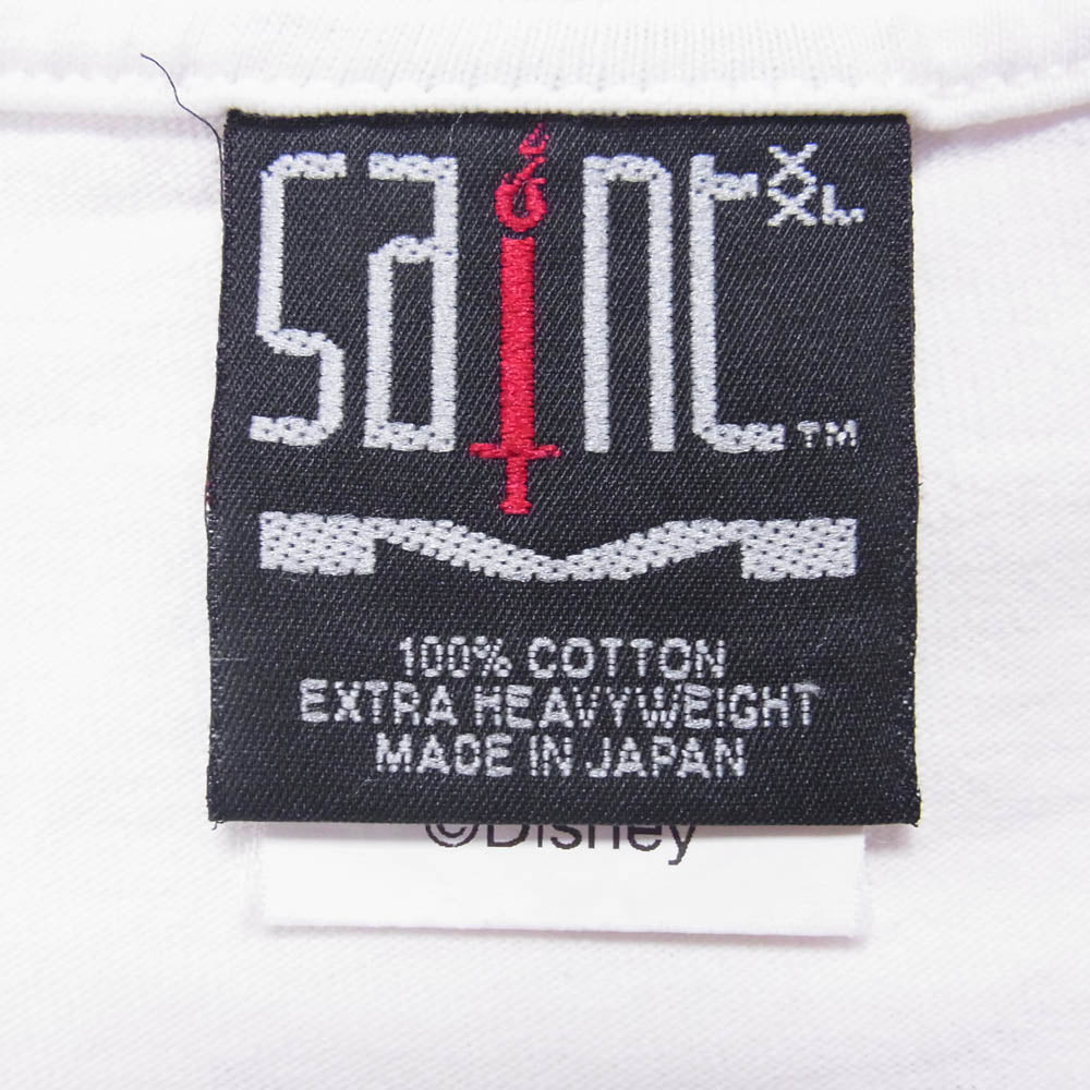 SAINT MICHAEL セントマイケル 23AW SM-A23-0000-C25 DSNY_SS TEE MAD HATTER アリスインワンダーランド マッドハッター プリント 半袖 Tシャツ ホワイト系 XXL【中古】